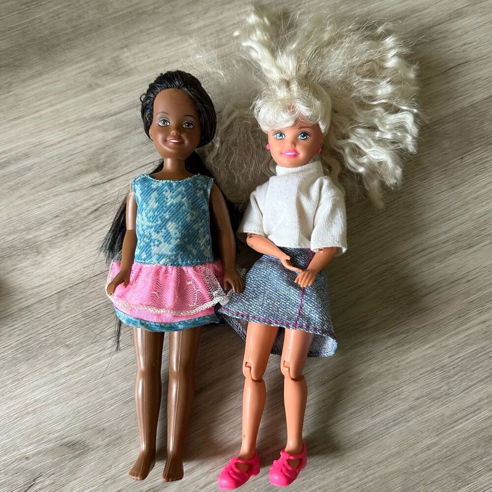 Vintage 1990s Mattel Barbie Sister Stacie & Friend Janet Dolls